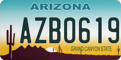 AZ license plate AZB0619