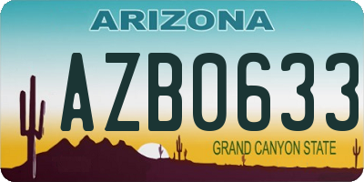 AZ license plate AZB0633
