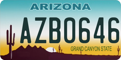 AZ license plate AZB0646