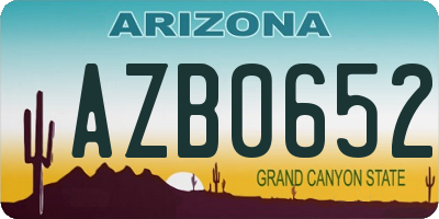 AZ license plate AZB0652