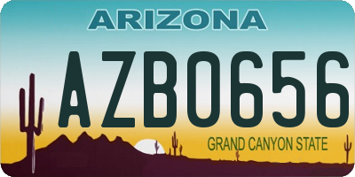 AZ license plate AZB0656