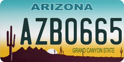 AZ license plate AZB0665