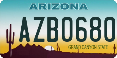 AZ license plate AZB0680