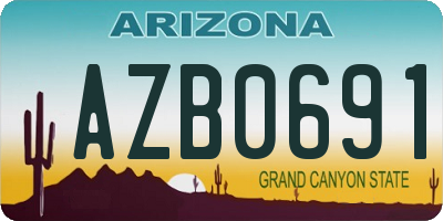 AZ license plate AZB0691