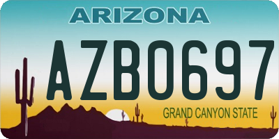 AZ license plate AZB0697