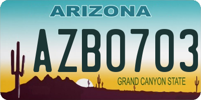AZ license plate AZB0703