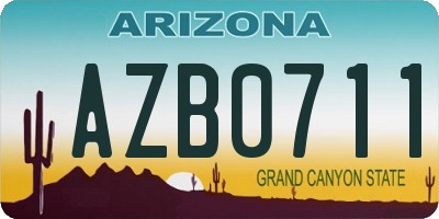 AZ license plate AZB0711