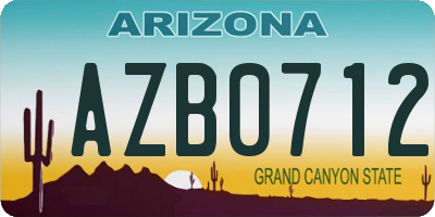 AZ license plate AZB0712