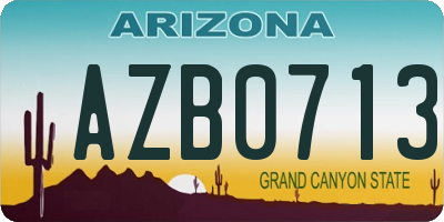 AZ license plate AZB0713