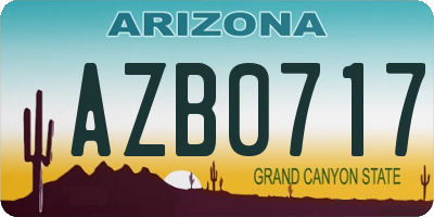 AZ license plate AZB0717