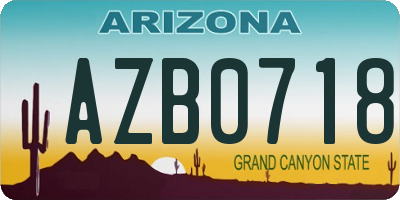 AZ license plate AZB0718