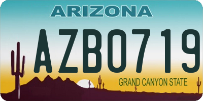 AZ license plate AZB0719