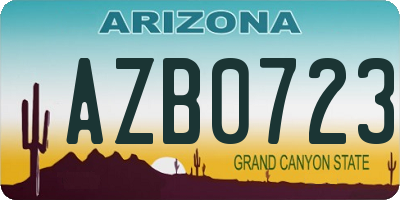 AZ license plate AZB0723