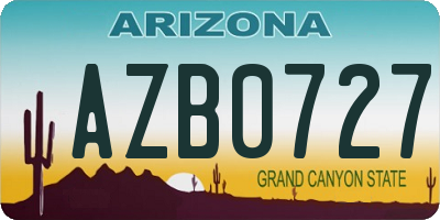 AZ license plate AZB0727