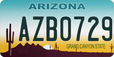 AZ license plate AZB0729