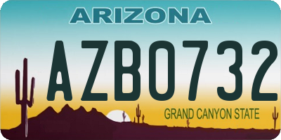 AZ license plate AZB0732