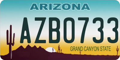 AZ license plate AZB0733