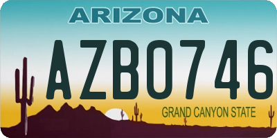 AZ license plate AZB0746