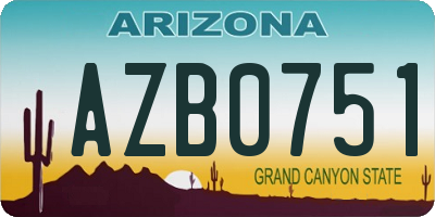 AZ license plate AZB0751