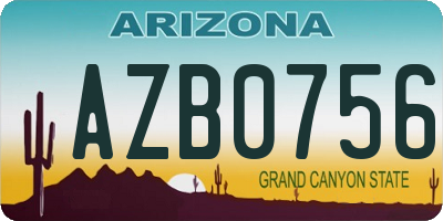 AZ license plate AZB0756