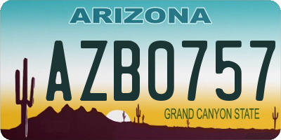 AZ license plate AZB0757