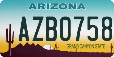 AZ license plate AZB0758