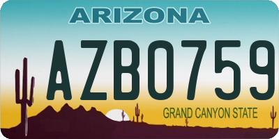 AZ license plate AZB0759
