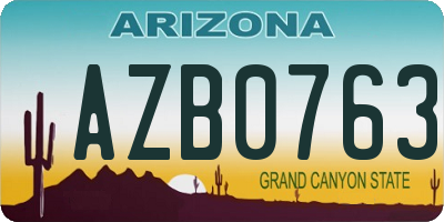AZ license plate AZB0763