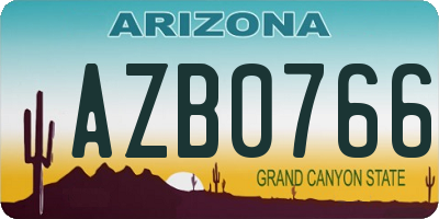 AZ license plate AZB0766