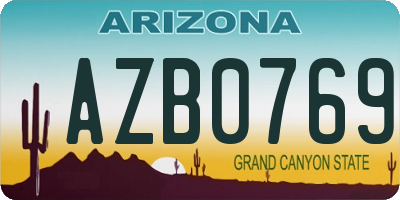AZ license plate AZB0769