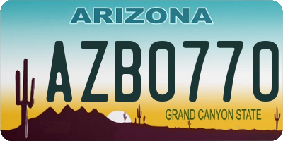 AZ license plate AZB0770