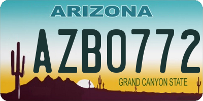 AZ license plate AZB0772
