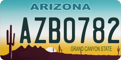 AZ license plate AZB0782