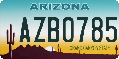 AZ license plate AZB0785