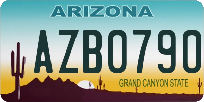 AZ license plate AZB0790