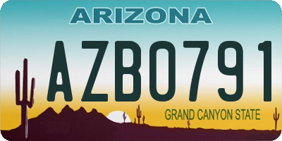 AZ license plate AZB0791