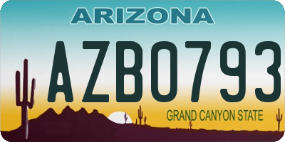 AZ license plate AZB0793