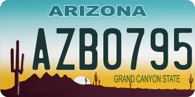 AZ license plate AZB0795