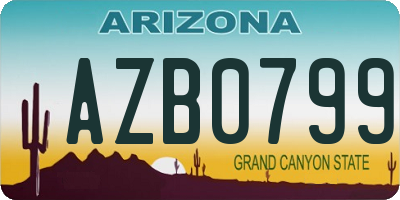 AZ license plate AZB0799