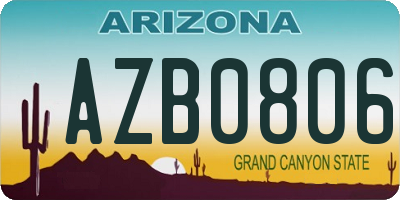 AZ license plate AZB0806
