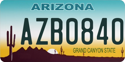 AZ license plate AZB0840