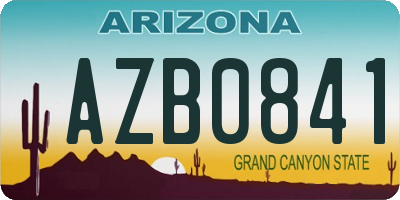 AZ license plate AZB0841