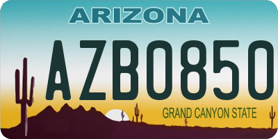 AZ license plate AZB0850