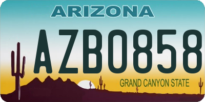 AZ license plate AZB0858