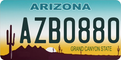 AZ license plate AZB0880