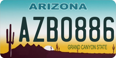 AZ license plate AZB0886