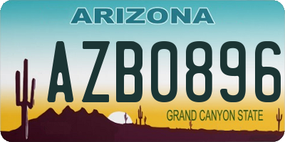 AZ license plate AZB0896