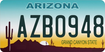 AZ license plate AZB0948