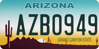 AZ license plate AZB0949