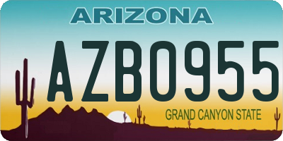 AZ license plate AZB0955